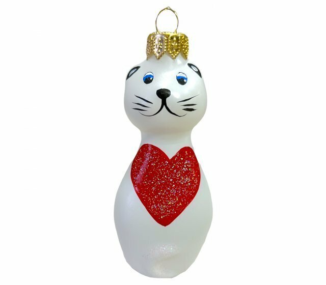 Ёлочная игрушка "Котик" (ЭВИС) с сердечком