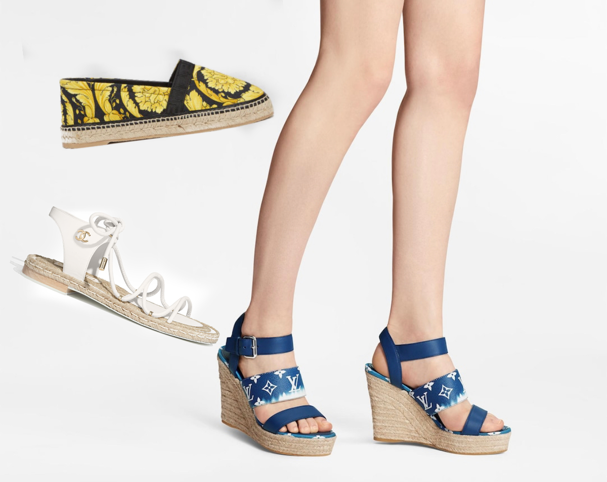 Эспадрильи Versace, Chanel, Louis Vouiton