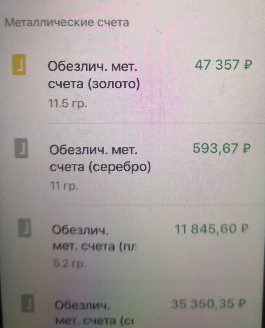 Личная фотография счета