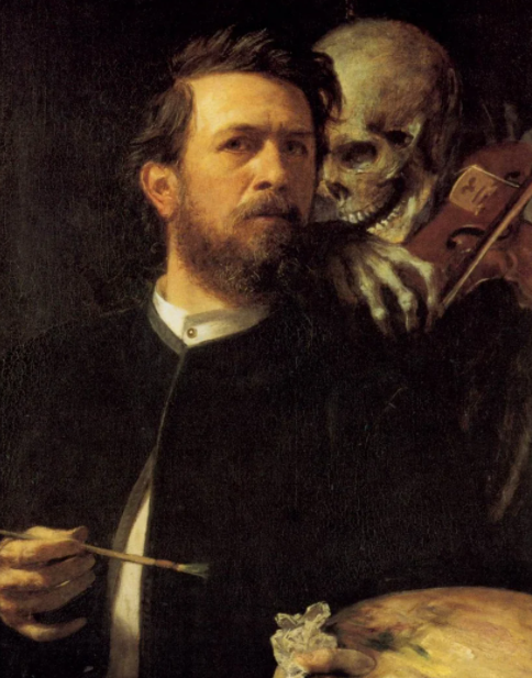 Арнольд Бёклин, "Автопортрет со смертью, играющей на скрипке"