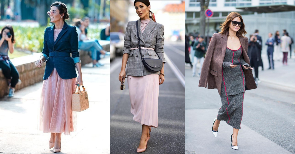 Образы с жакетом и платьем