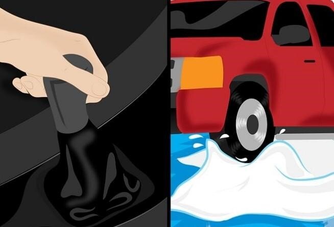 машина застряла в снегу