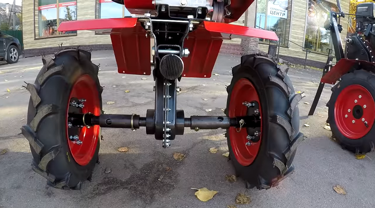 Мотоблок "ОКА" с удлинителем для увеличения ширины колеи