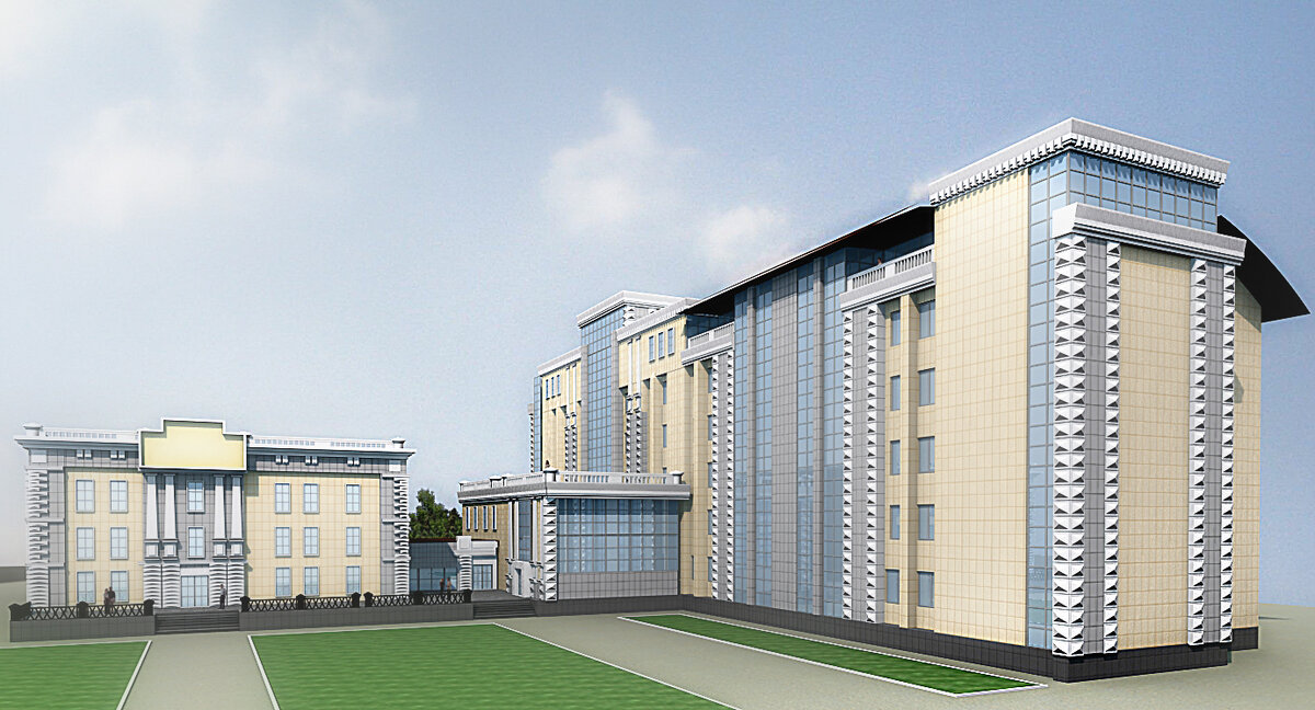 Еще один вид реконструируемого ансамбля зданий.. гостиница Арт Сити г. Волгодонск