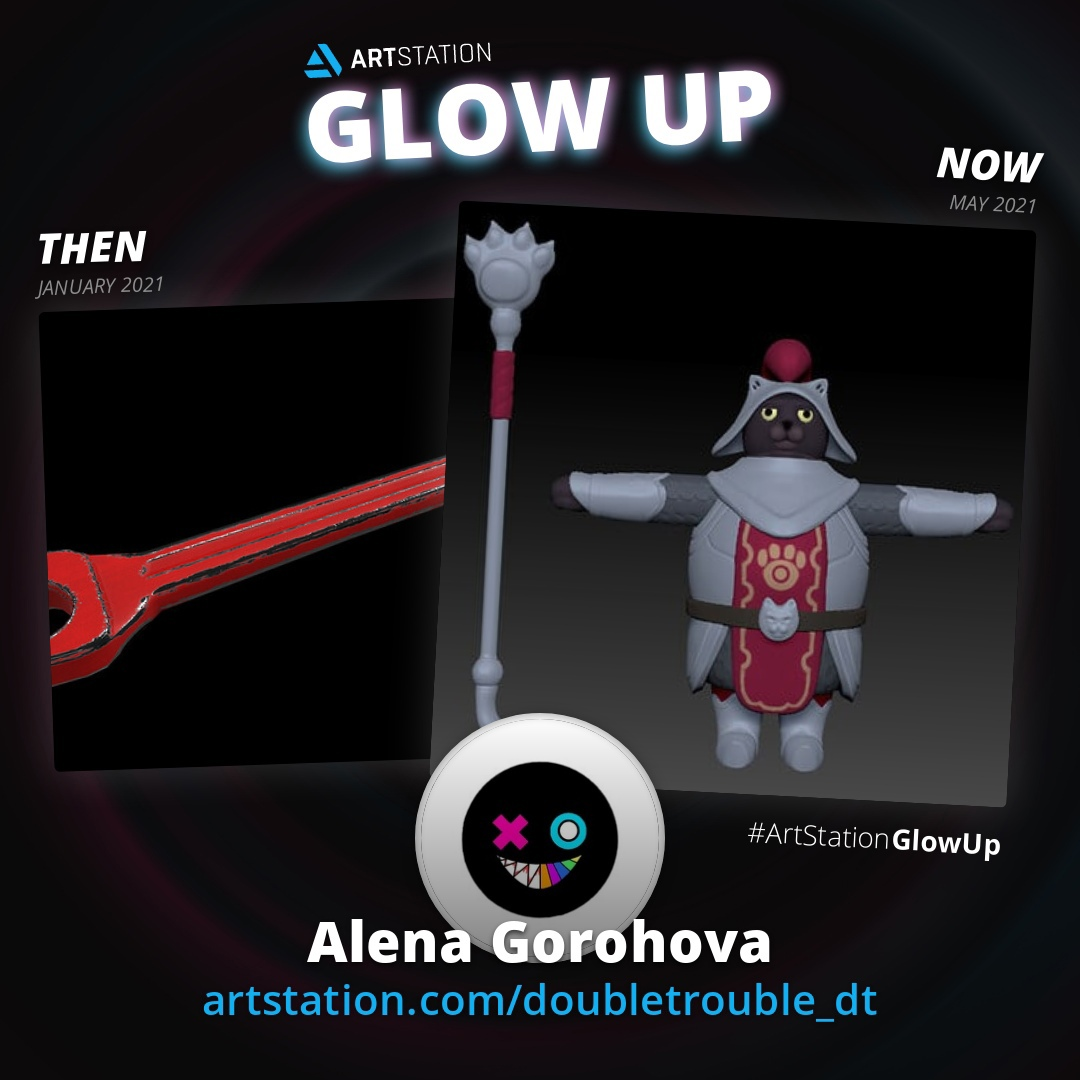 Началось всё с гаечного ключа под руководством Skillbox, а продолжилось собственной инициативой по скульптингу стилизованного персонажа по найденному концепт-арту