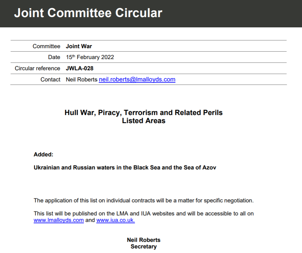 Фотография циркуляра. Источник документа: lmalloyds.com/lma/jointwar