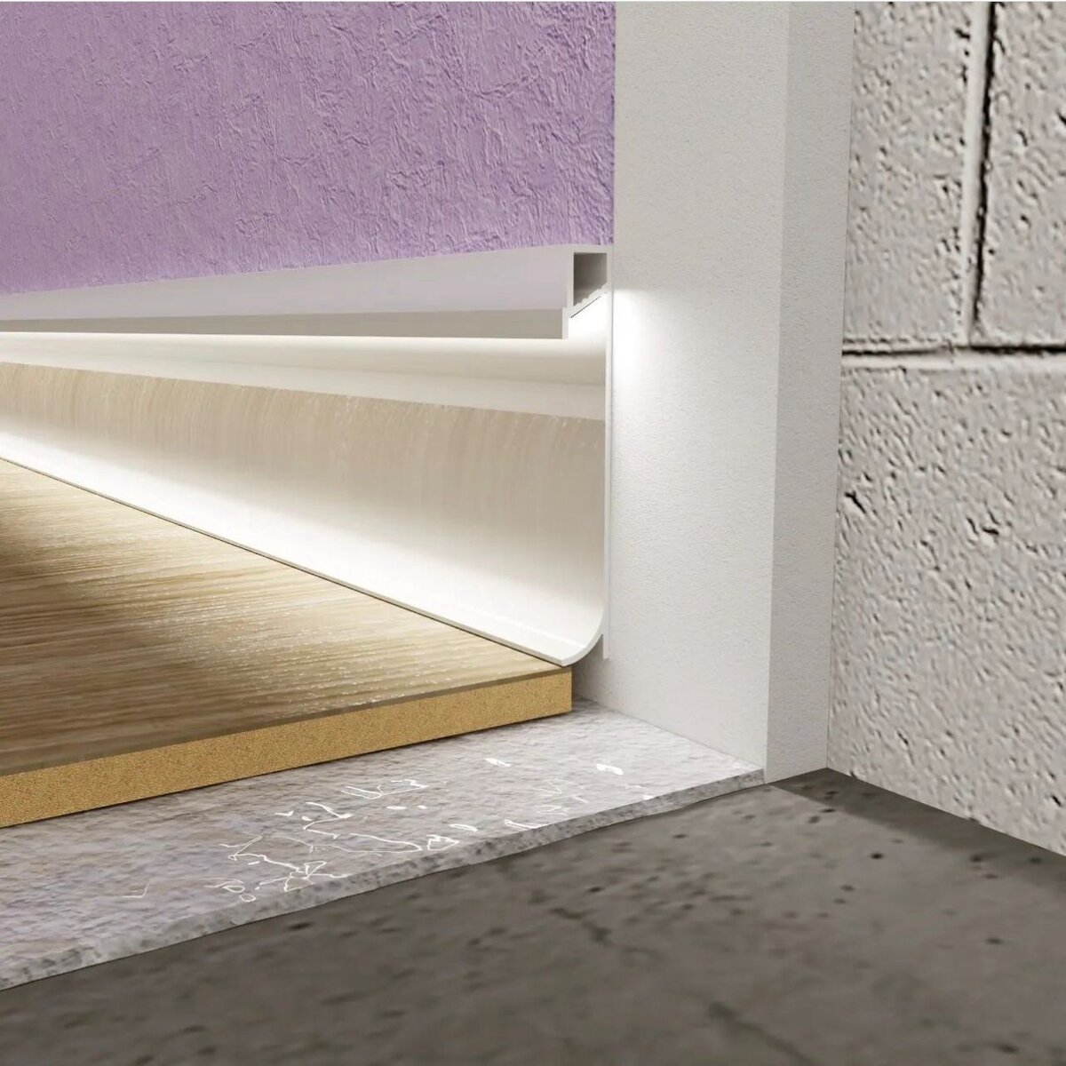 Встраиваемый световой плинтус