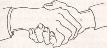 Для людей, склонных к доминированию, агрессии, властолюбивых характерно крепкое рукопожатие направленное ладонью вниз. Такое рукопожатие заставляет собеседника подчиняться, потому что тому приходится отвечать рукой, повернутой ладонью вверх (метафора подчинения).