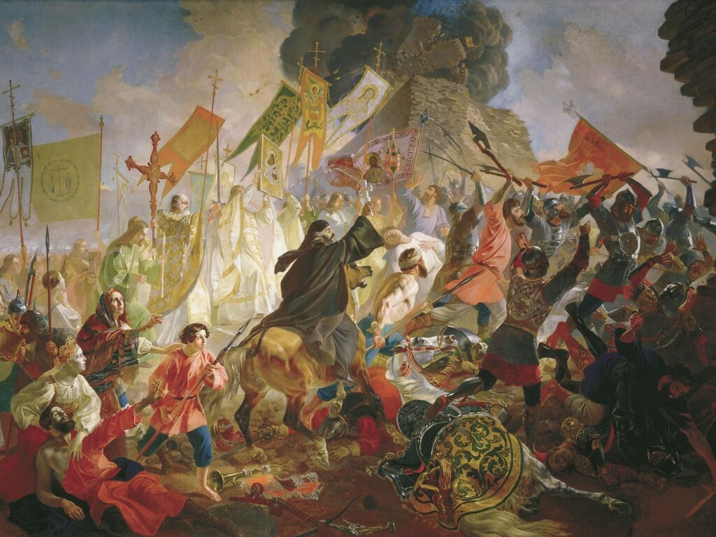 Карл Брюллов «Осада Пскова польским королем Стефаном Баторием в 1581 году» / Третьяковская галерея, Москва