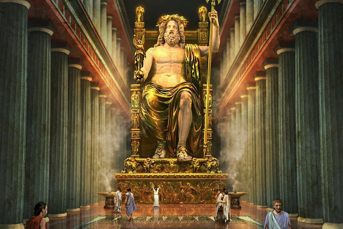 3 Чудо света - статуя Зевса в Олимпии