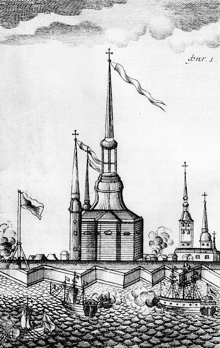 Деревянная  Петропавловская  церковь. Гравюра Качалова Г.А.