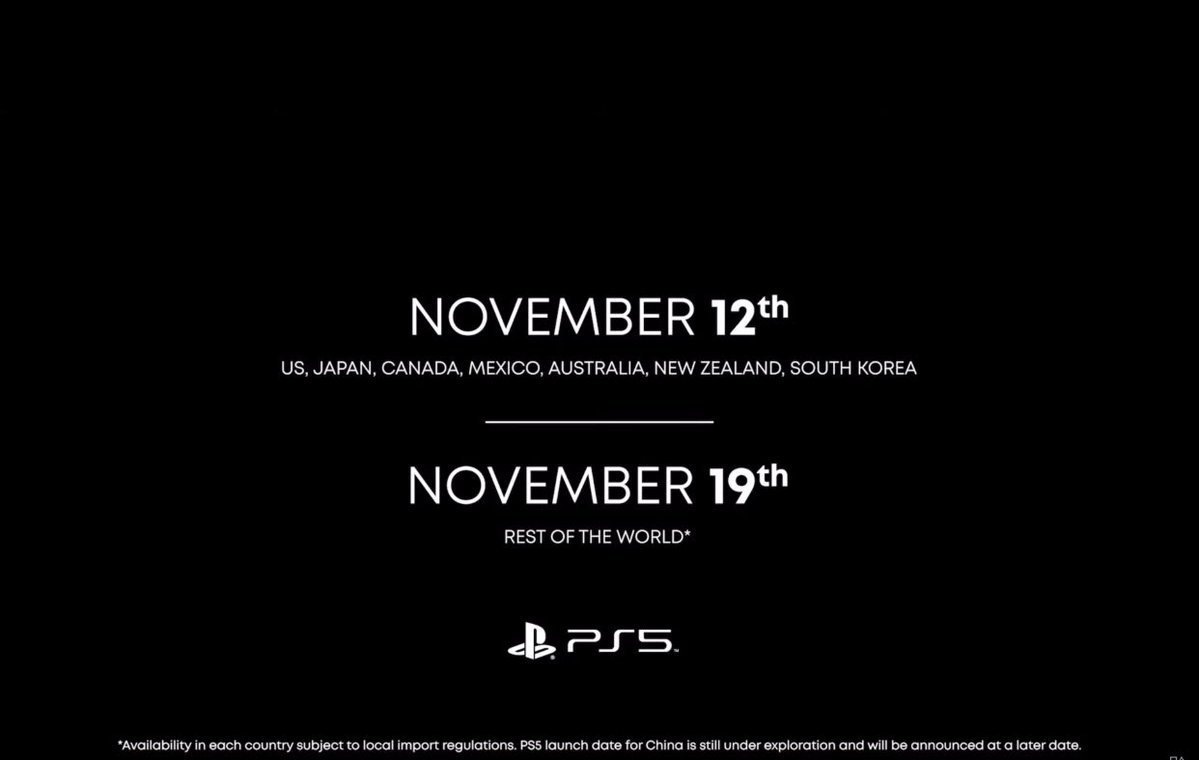 Даты начала продаж PS5