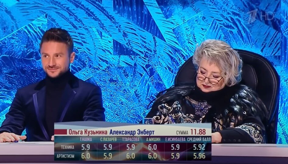 Члены жюри проекта Ледниковый период тренерТатьяна Анатольевна и певецТарасов и Сергей Лазарев