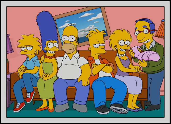 Кстати, иногда нам дают возможность посмотреть на Симпсонов в другом возрасте. Меня такие серии развлекают (заметили, как изменилась картинка сзади на более современную?) //Симпсоны (The Simpsons), s23e09 © 20th Century Fox Film Corporation