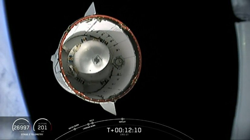 внешний грузовой отсек Cargo Dragon CRS-21, с грузом - большой коммерческий шлюз
