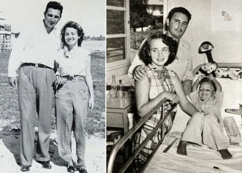 Фидель Кастро с женой и сыном.