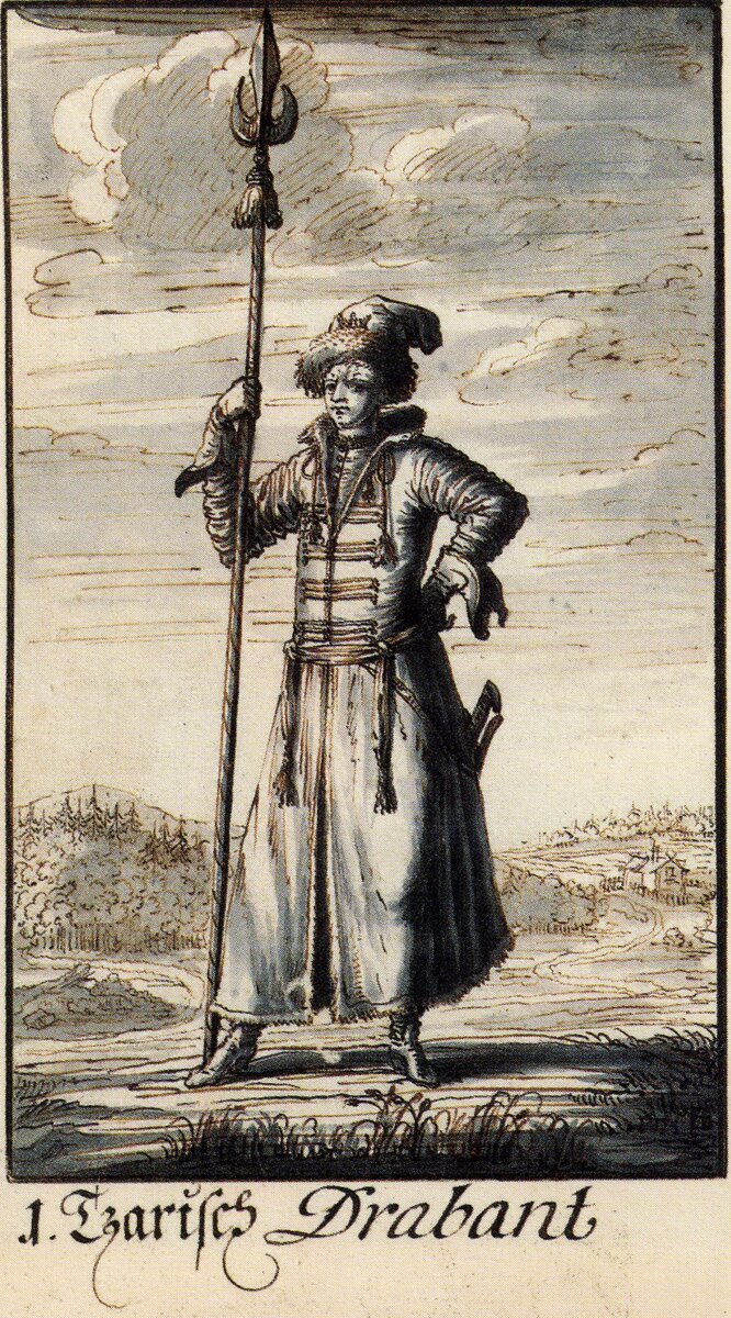 Пятидесятник Московских стрельцов. 1674 г. Рисунок Э. Пальмквиста.