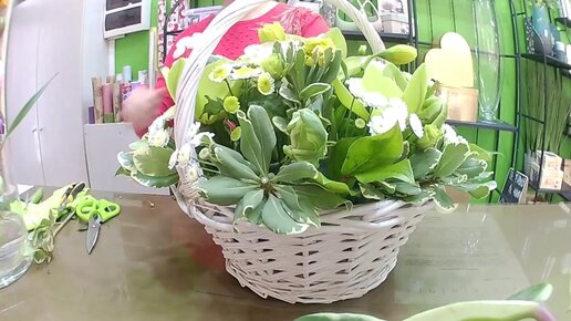Цветочная корзина купить в магазине Аленький цветочек