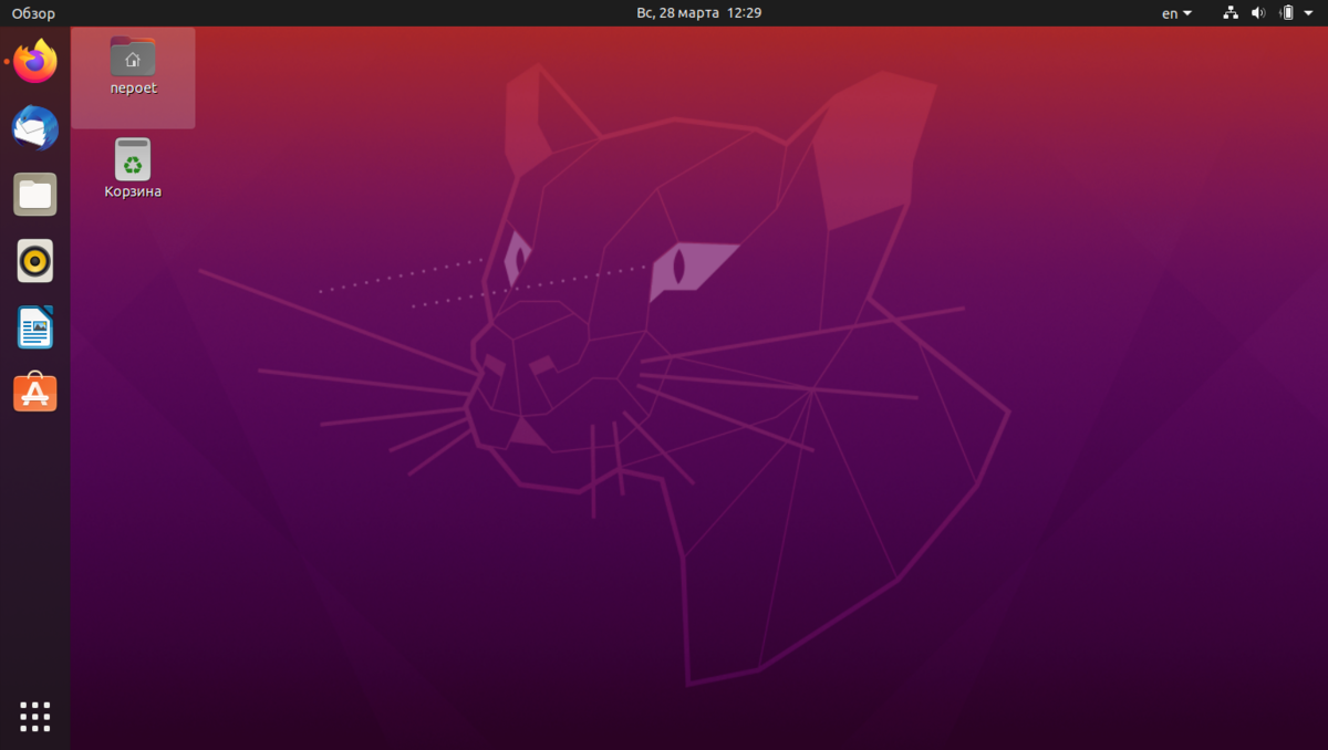 Скриншот Ubuntu 20.04 LTS