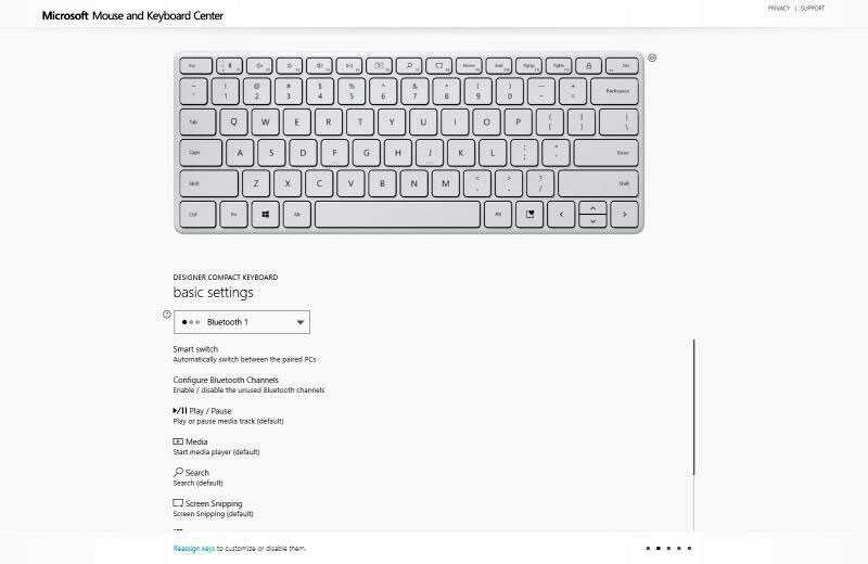 Microsoft keyboard center