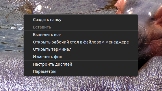 Для вызова контекстного меню выполните клик ПКМ в свободном месте рабочего стола