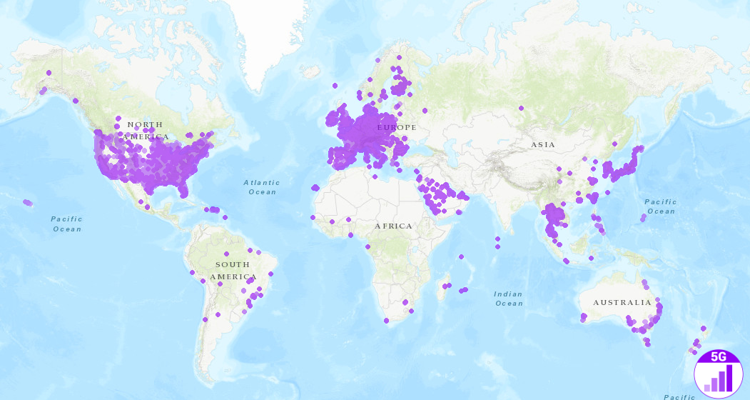 Карта покрытия сетей 5G. Источник изображения: nperf.com 