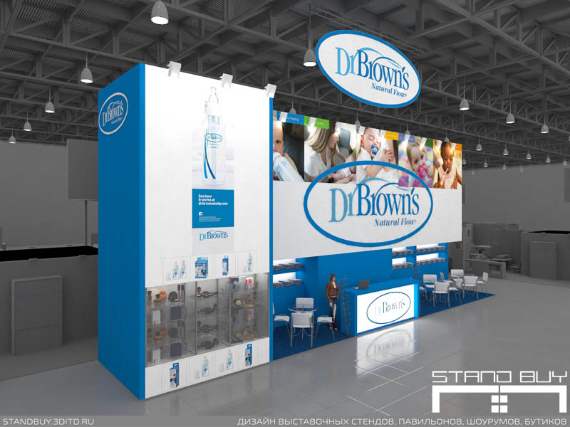 Проект выставочного стенда компании Dr Brown's. Архитектор - Павел Сапов.