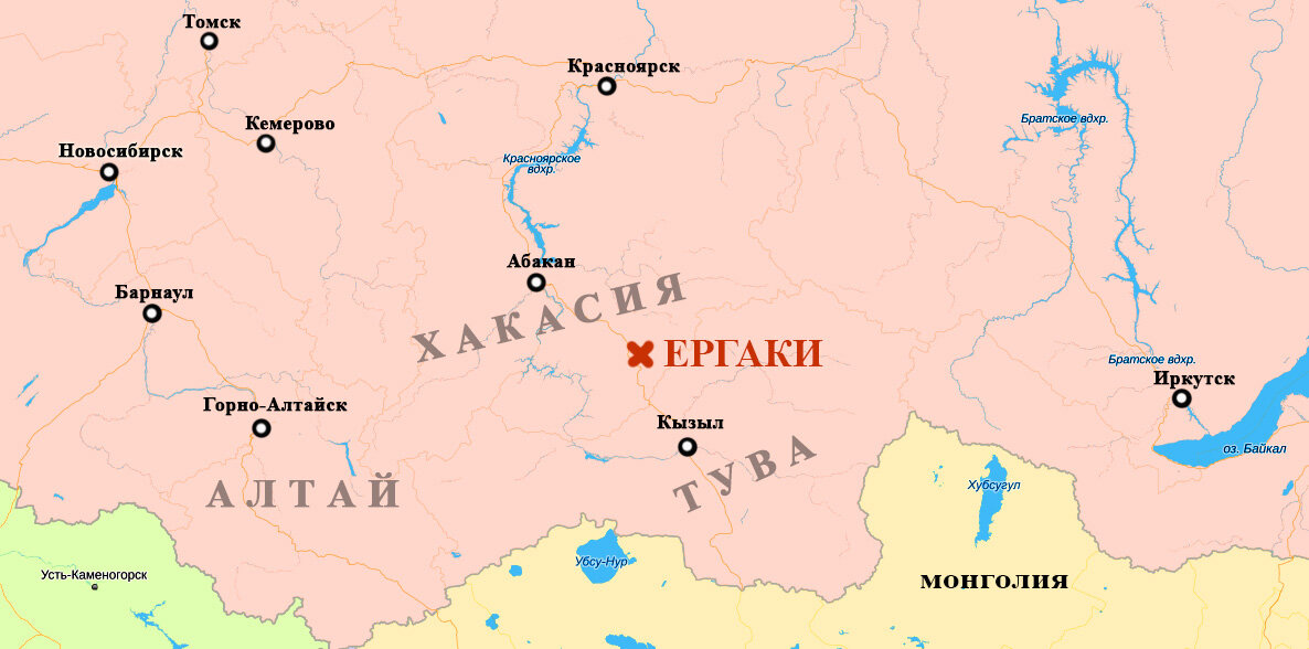 Красноярск хакасия карта россии