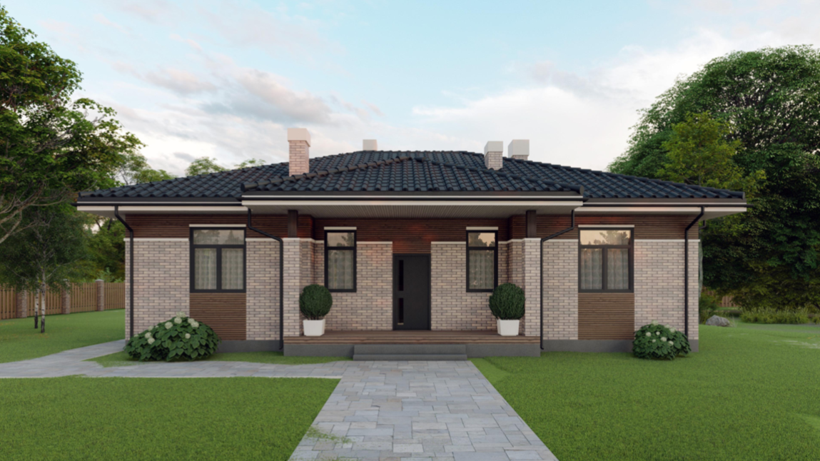 Видовой рендер на главный фасад