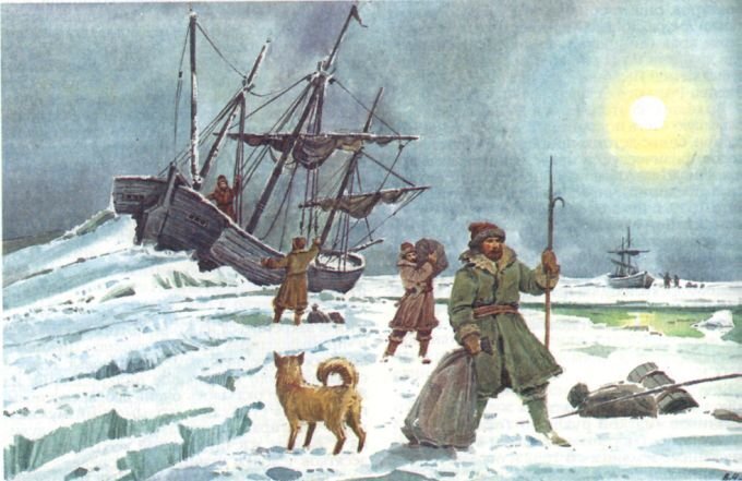 Русские корабли у берегов Аляски. Источник: 900igr.net