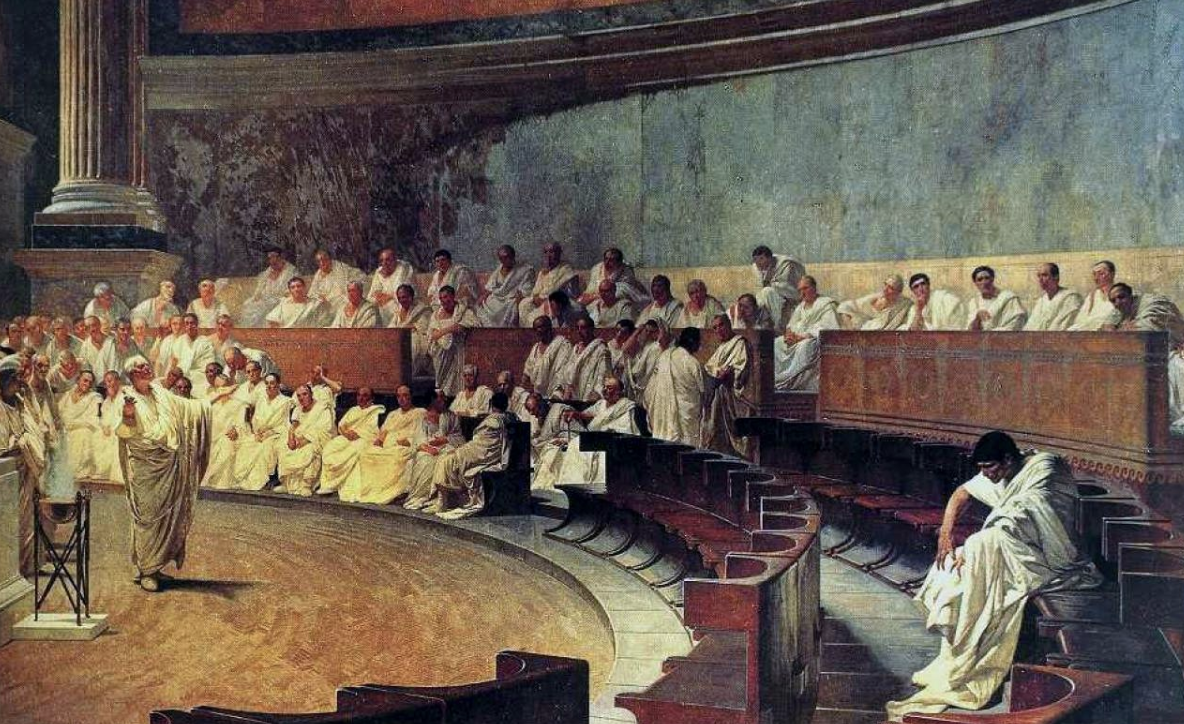 Цицерон произносит речь против Катилины. Источник: wikipedia.org