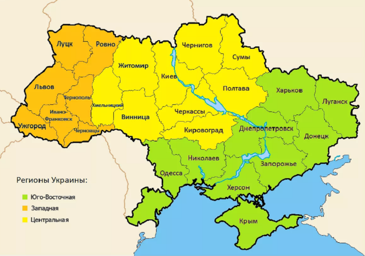 Если посмотреть на карту, то вся юго-восточная часть Украины стремится попасть в Россию (фото из открытых источников)