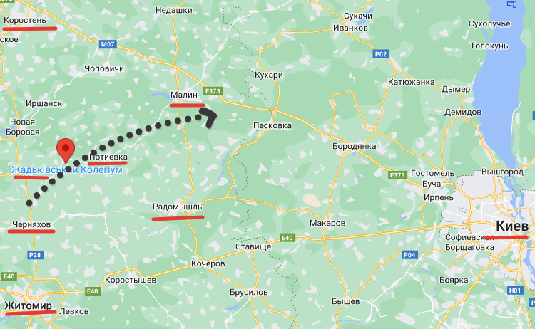 Прорыв рубежа Жадьки-Потиевка. Рисунок автора