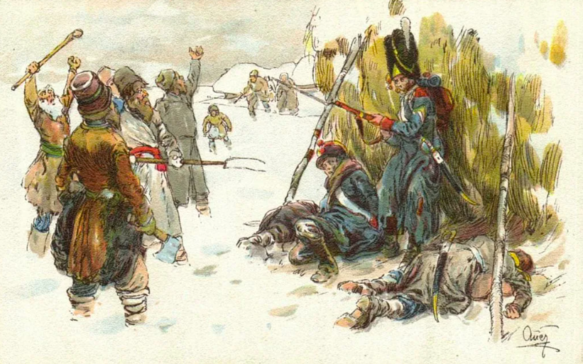 Крестьяне бьют солдат Наполеона. Рисунок с сайта vestidosaaf.ru