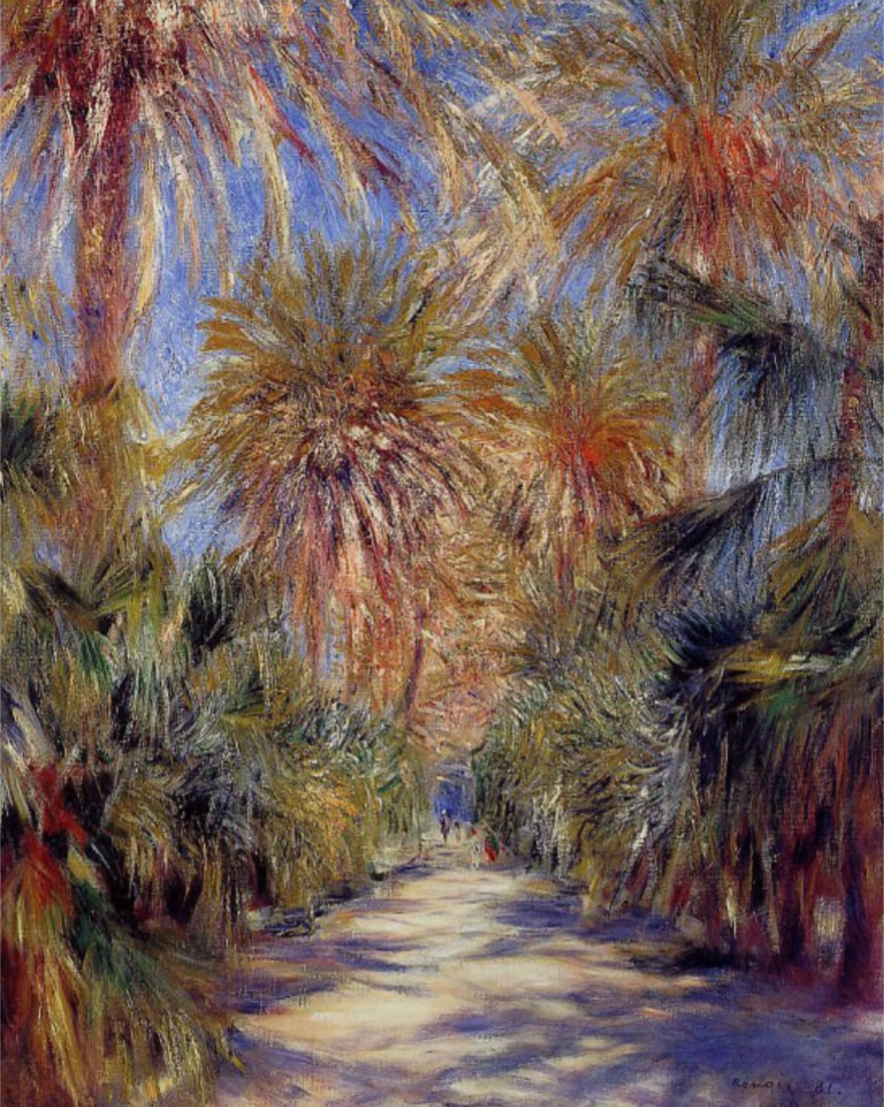 Фотография картины О. Ренуара "Сад в Алжире" (из открытых источников)