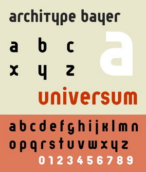 Герберт Байер. Образец шрифта Bayer Architype, 1925