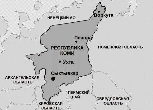 Республика коми карта россии