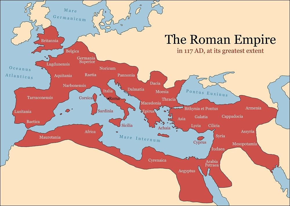 Территория римской империи в период расцвета карта