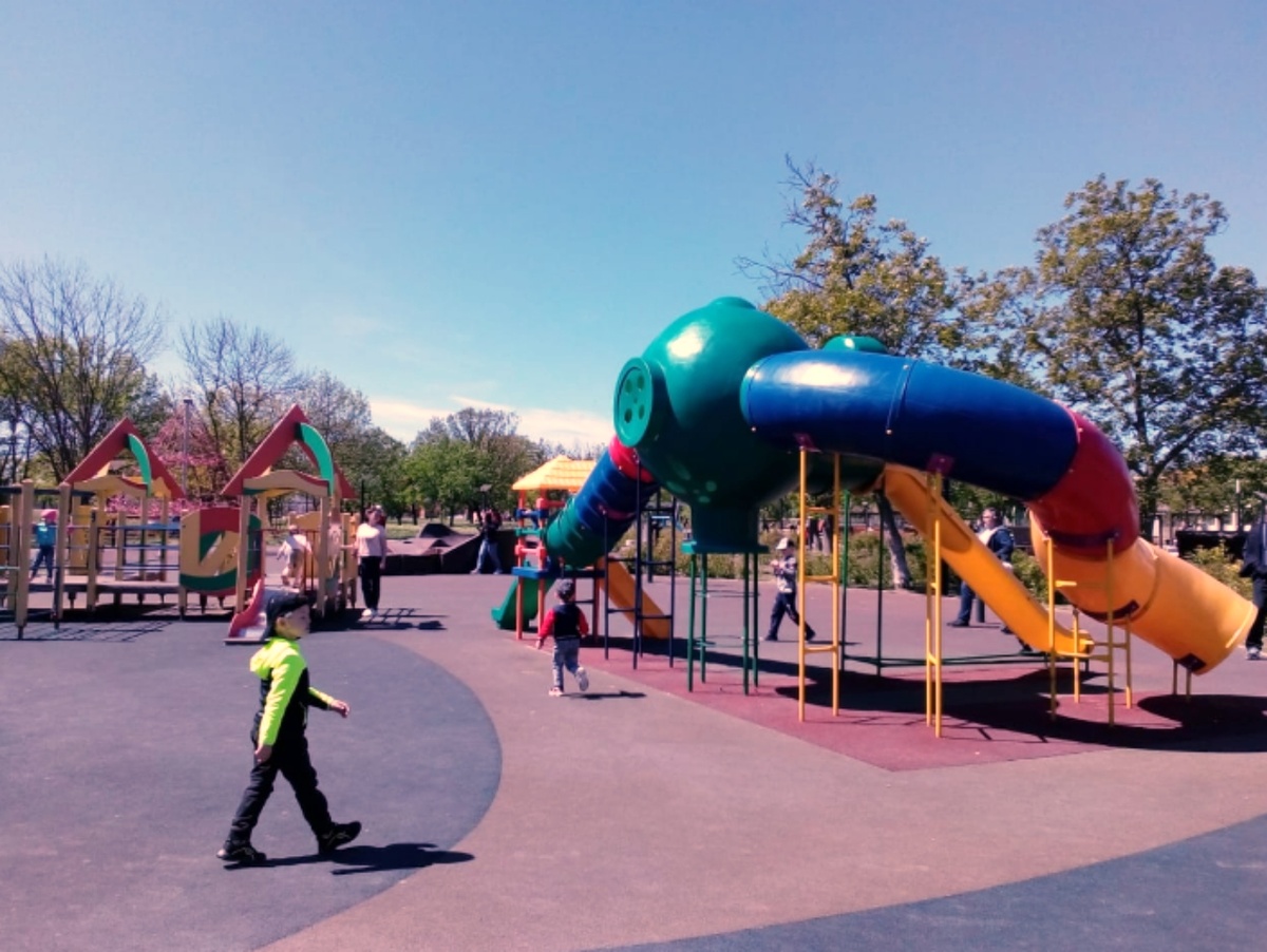 Я сфотографировала игровую площадку с атрибутами