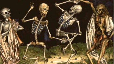 Пляски смерти. Средневековая гравюра.