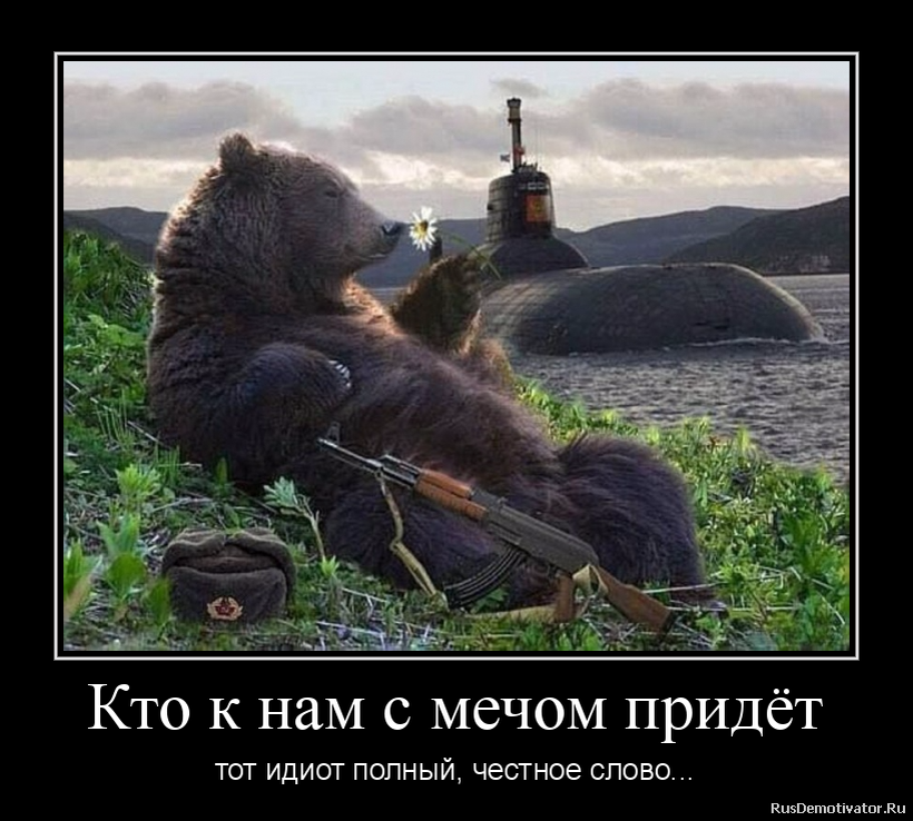 Враг пришедший с мечом. Медведь. Русский медведь демотиватор. Медведь Россия. Шутки про медведя в России.
