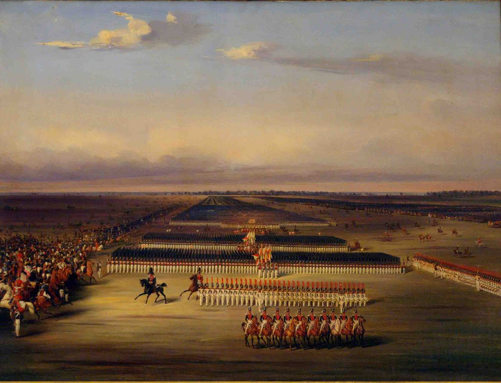 К. Рехлин. Маневры под Калишем в 1835 г. (хорошее изображение армейского механизма)