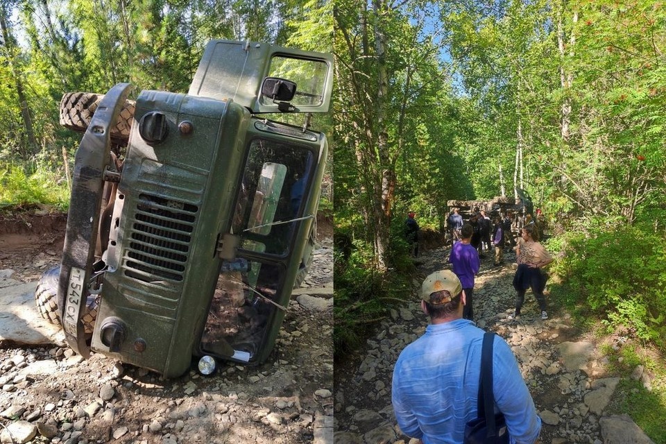     Грузовик с туристами перевернулся по пути к турбазе. Фото: предоставлено героиней материала