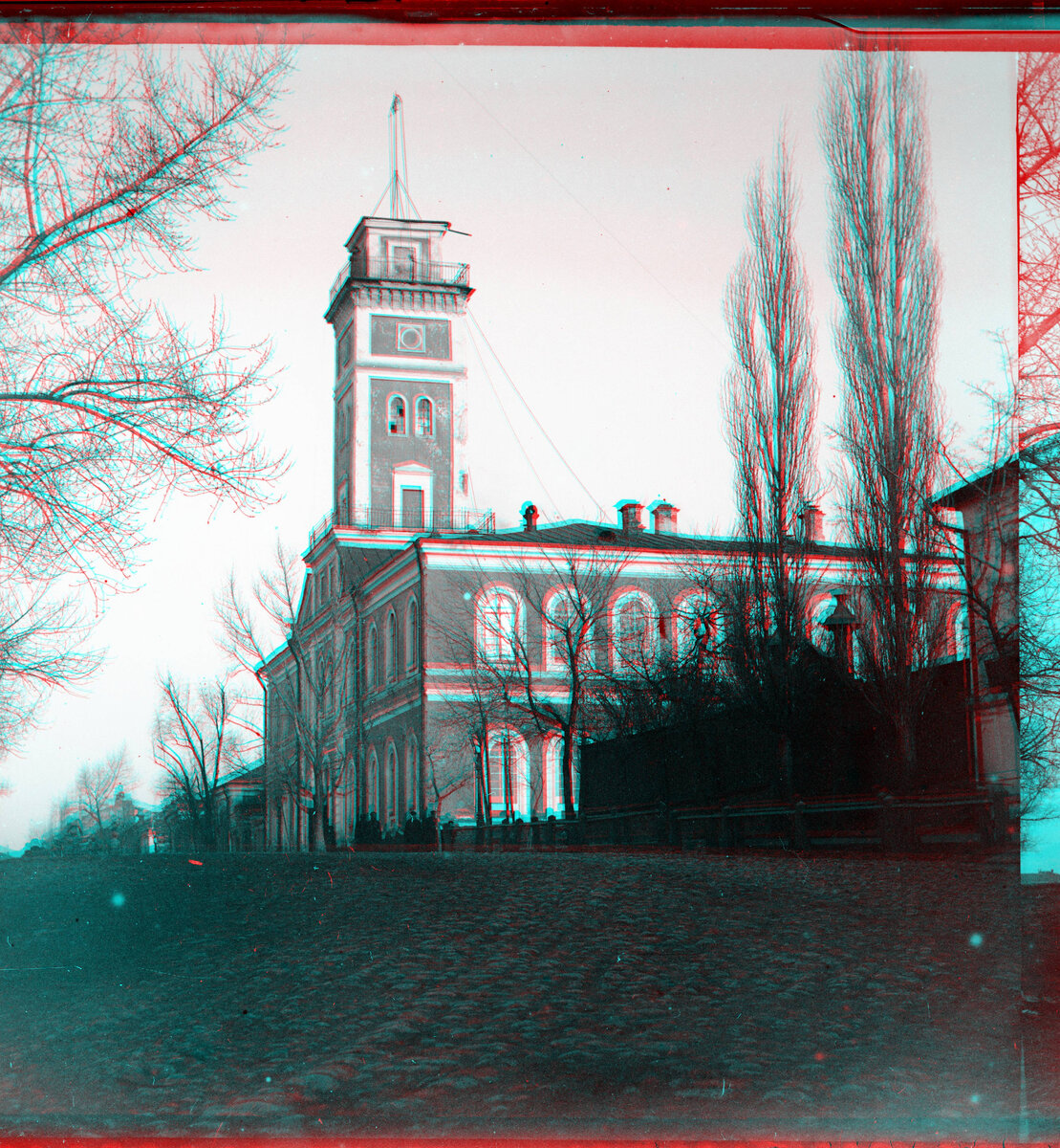 3D-анаглиф из стереопары - каланча на Соборной площади.