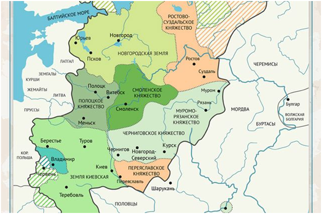 Древнерусские княжества. Карта Руси при Владимире Мономахе. Карта Черниговское княжество Полоцкое княжество. Смоленское княжество 12-13 века. Киевская Русь при Владимире Мономахе карта