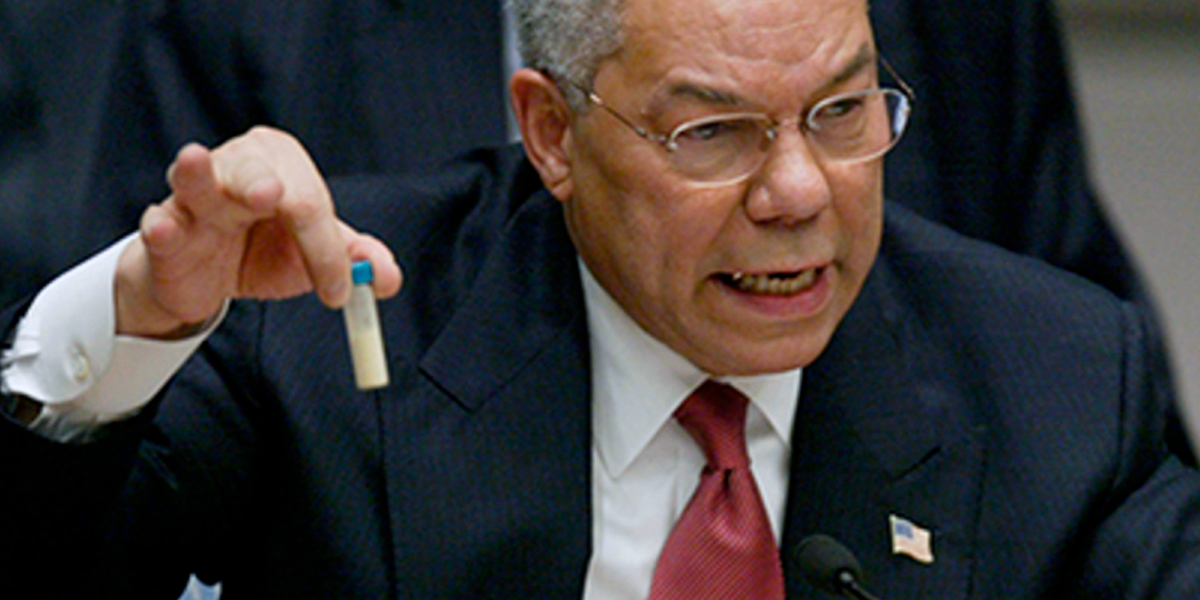 Госсекретарь США показал пробирку в ООН , и все испугались Последствия известны