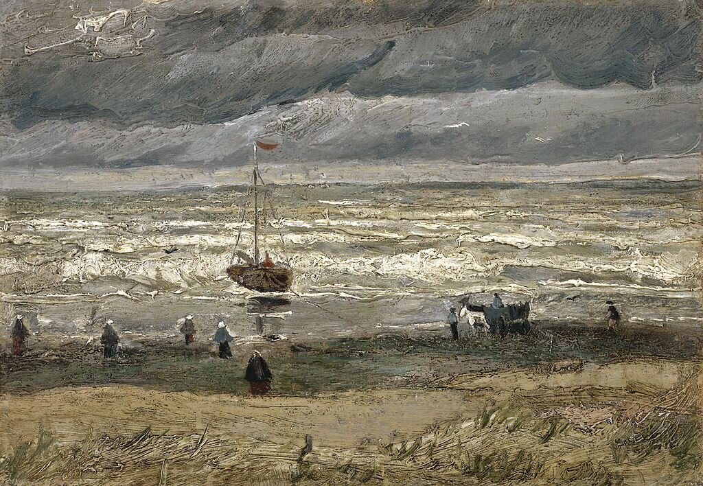 Винсент Ван Гог, "Вид на море у Схевенингена", 1882, музей Ван Гога, #Амстердам (Zeegezicht bij Scheveningen, Van Gogh Museum)