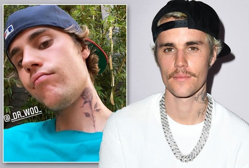 Джастину Биберу сделали новую татуировку на шее