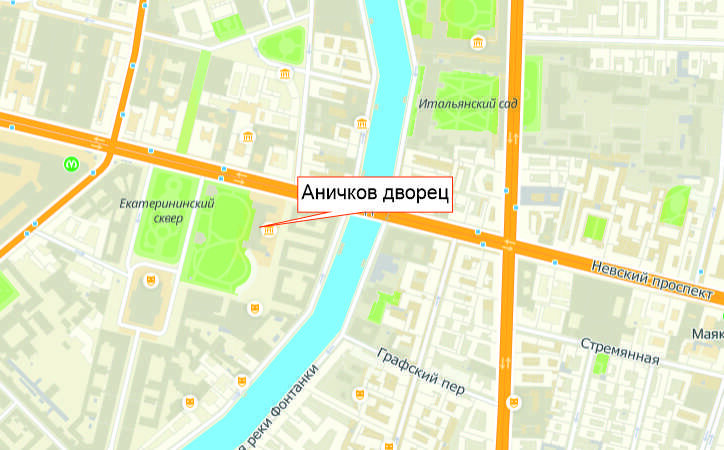 Карта санкт петербурга аничков мост