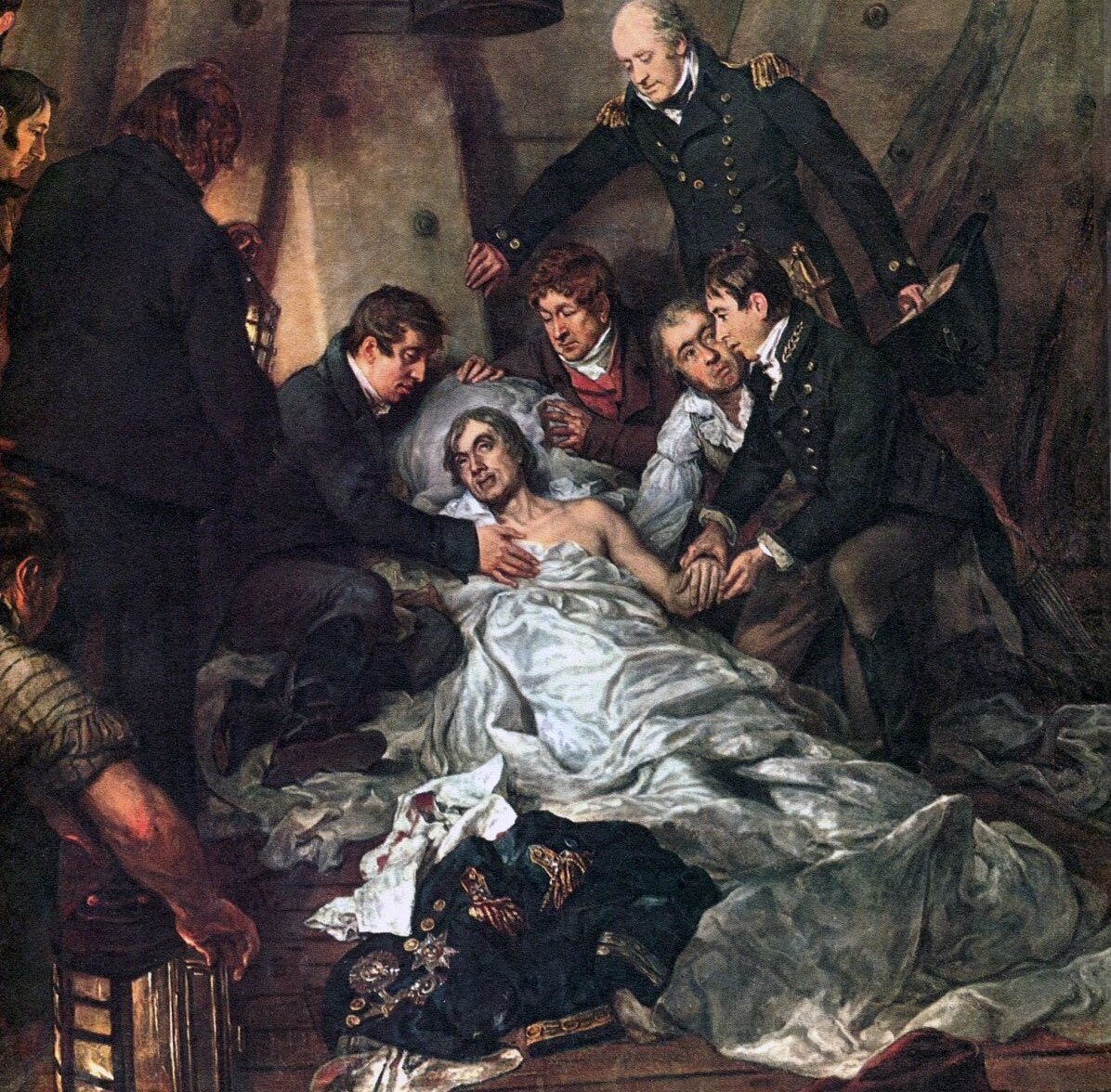 Последние мгновения жизни адмирала Нельсона на HMS Victory, 1805 год. Художник: Arthur William Devis